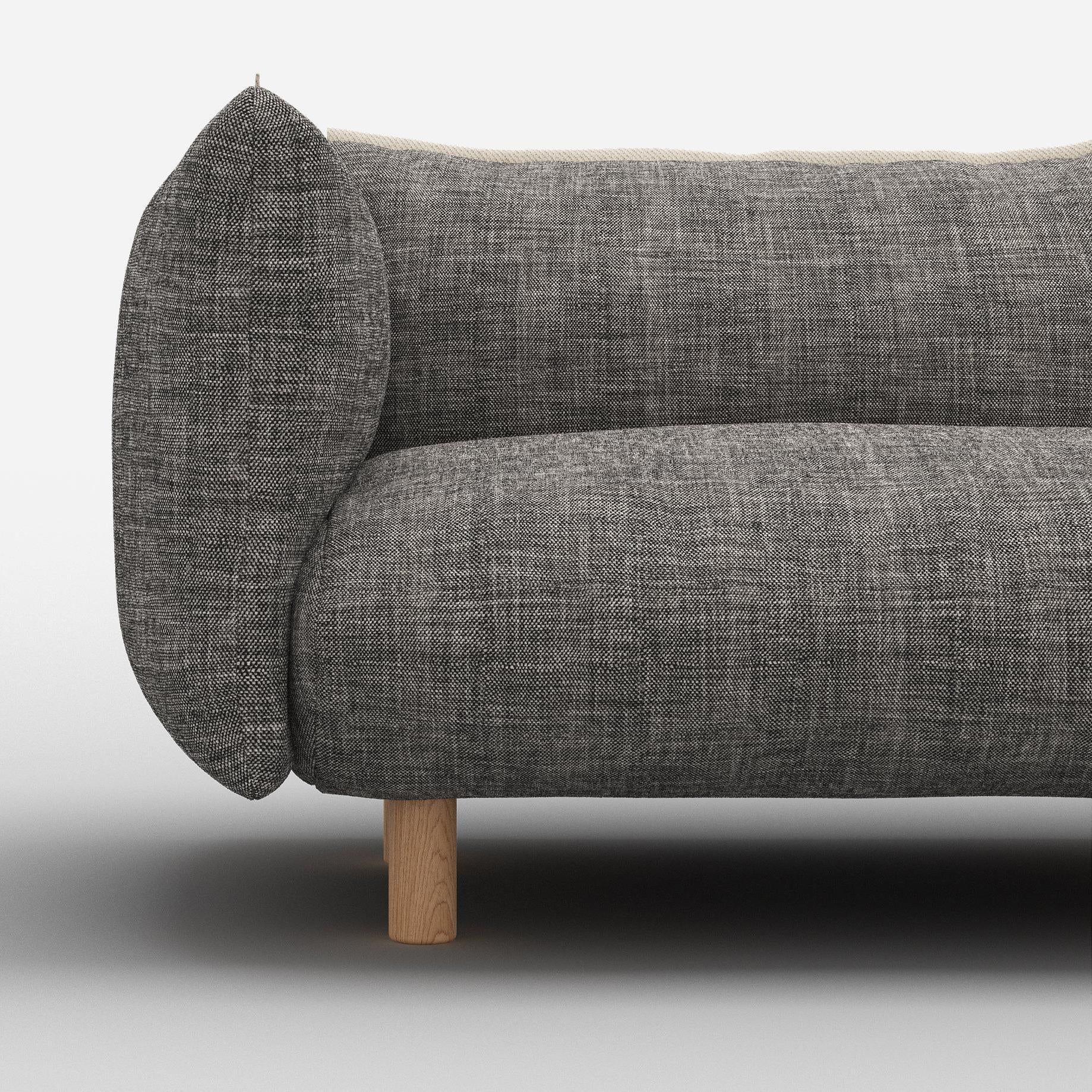 Pillow 1.5 Seater Sofa | Salt & Pepper Textured Weave