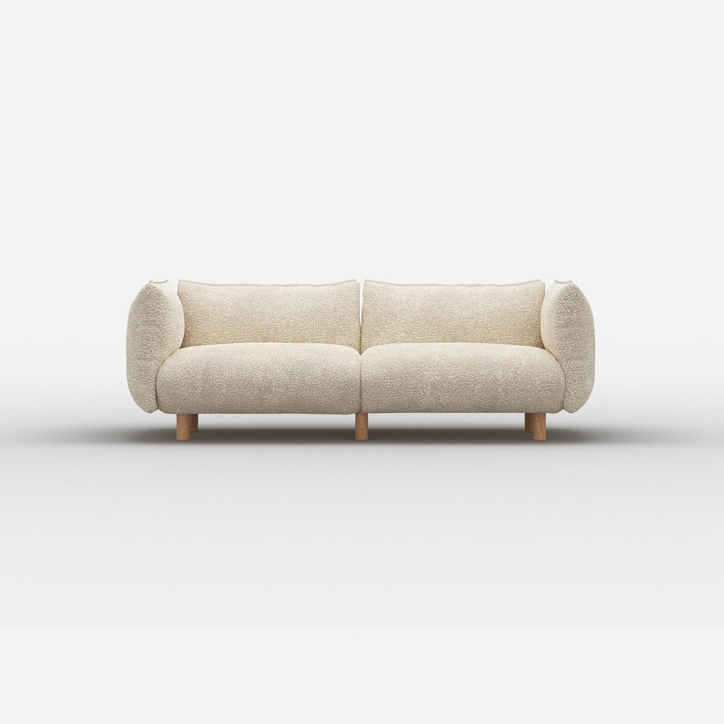 Pillow 3 Seater Sofa Ecru Boucle Trim