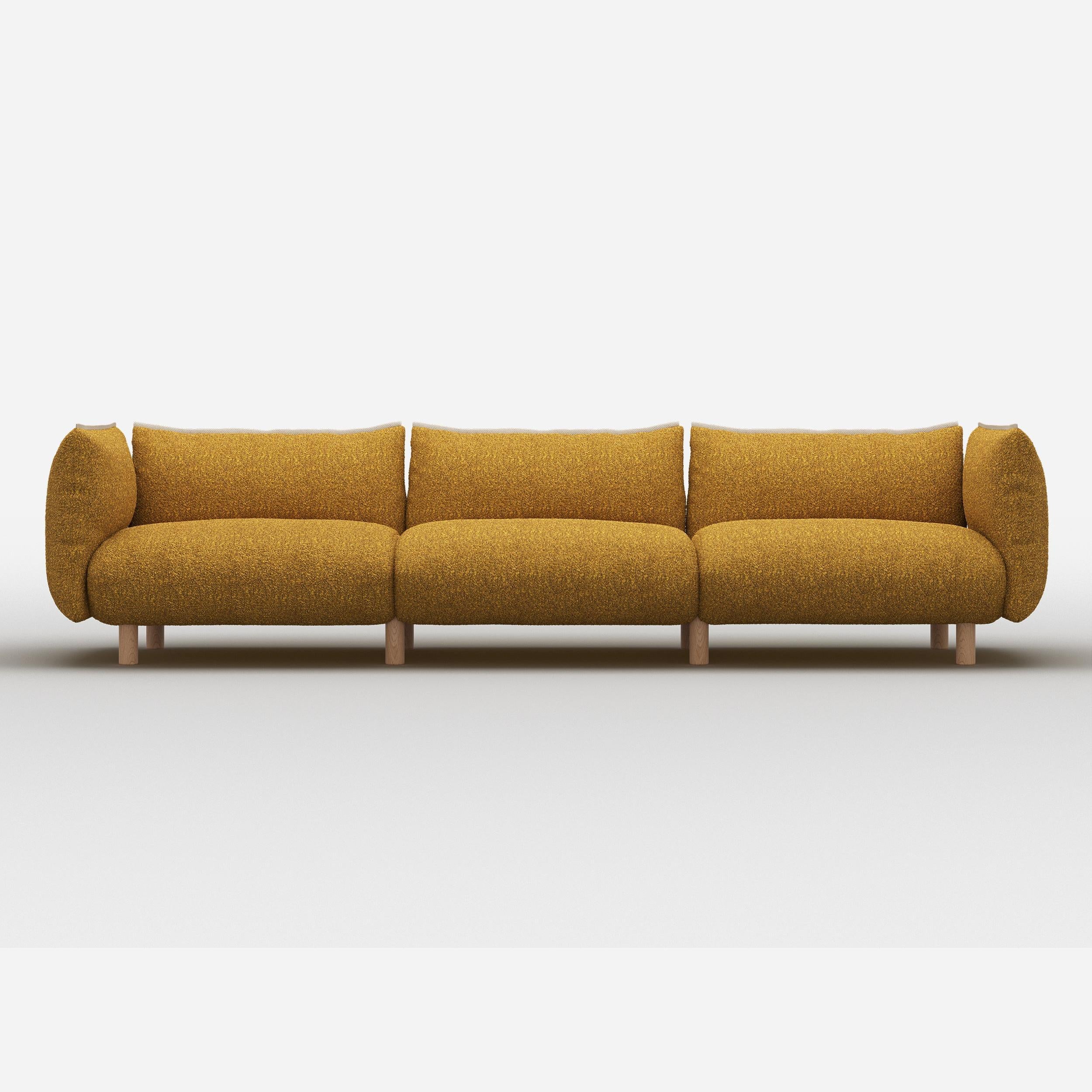 Pillow 5 Seater Sofa | Mustard Boucle
