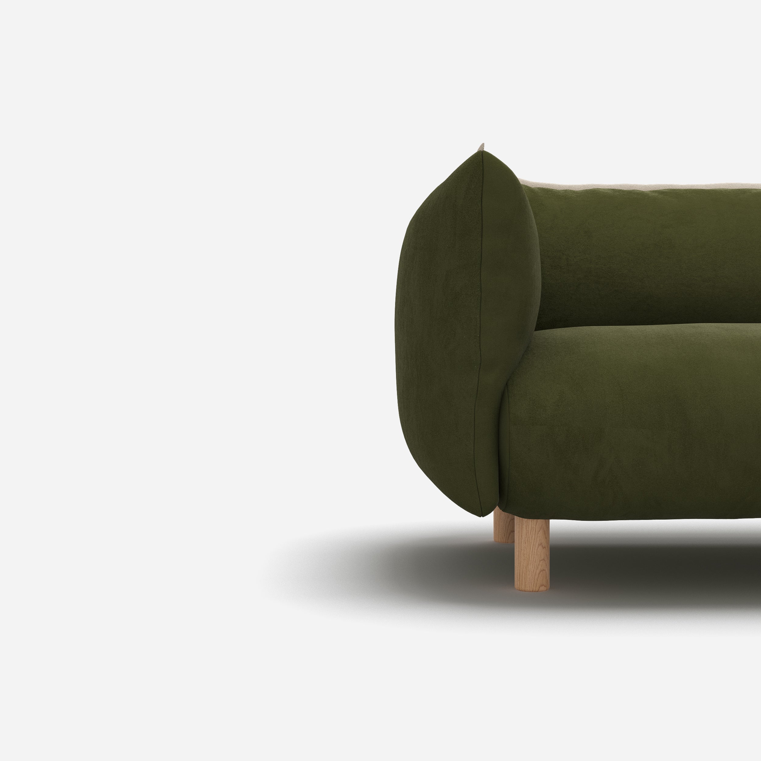 Pillow Dark Green Velvet Jacket | Natural Trim