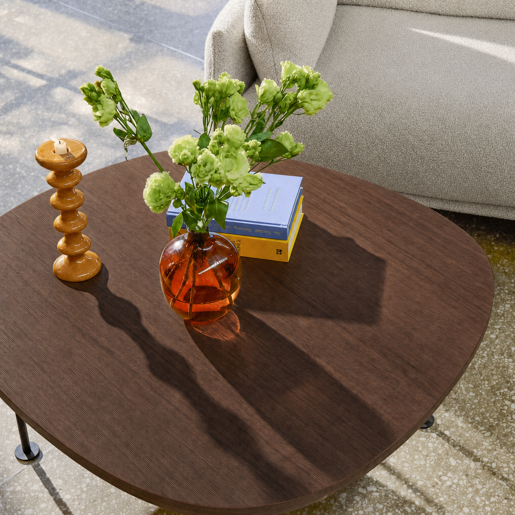 Cozmo Sofas - Squarish Coffee Table - Walnut - Lifestyle view