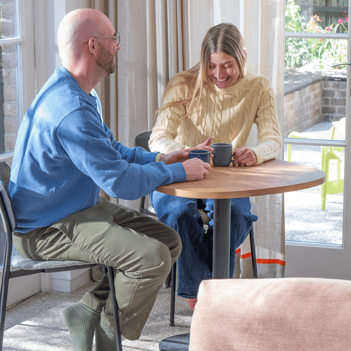 Cozmo Sofas - Squarish 2 Seater Dining Table - Oak - Lifestyle view