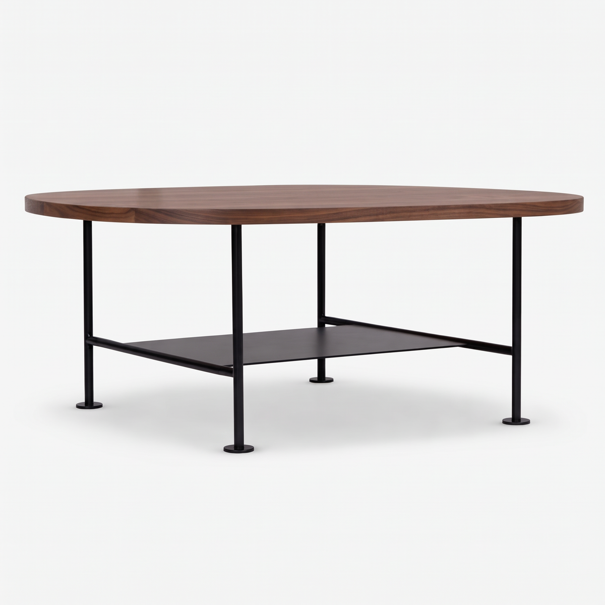 Cozmo Sofas - Squarish Coffee Table - Walnut - Side angle view
