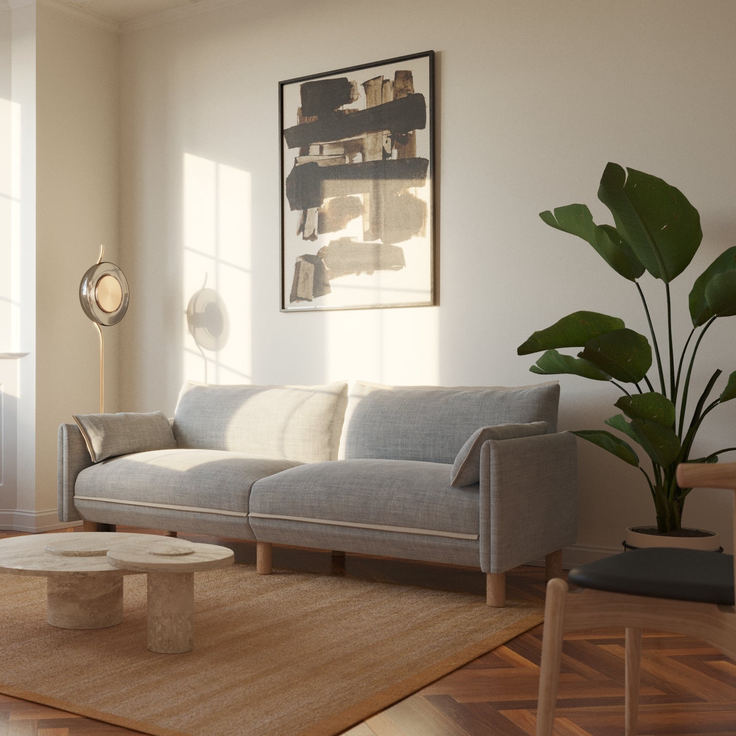 Cozy 2 Seater Sofa | Light Grey Weave