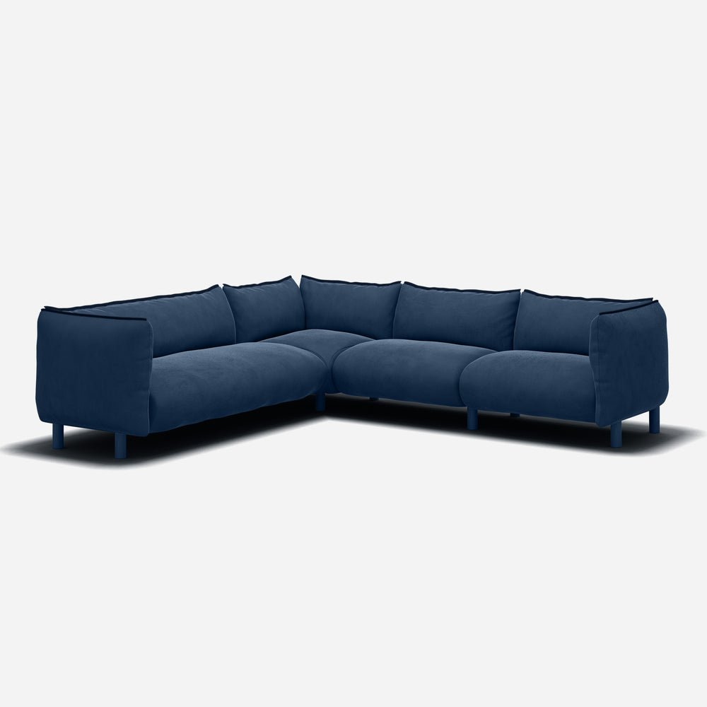 Pillow Extra Large LH Facing Corner Sofa | Midnight Blue Velvet| Blue ...