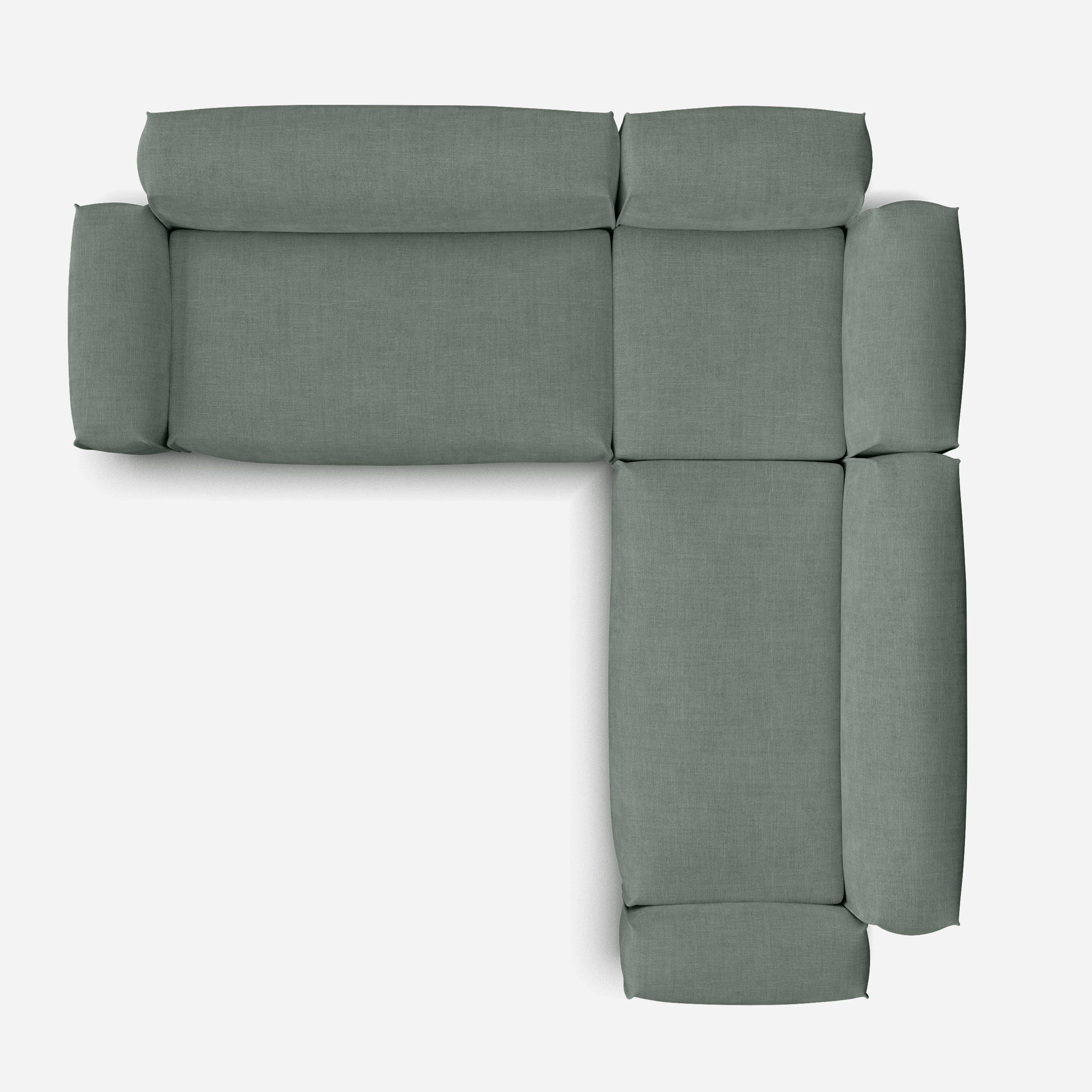 Float Large Even-Sided Corner Sofa | Sage Cotton
