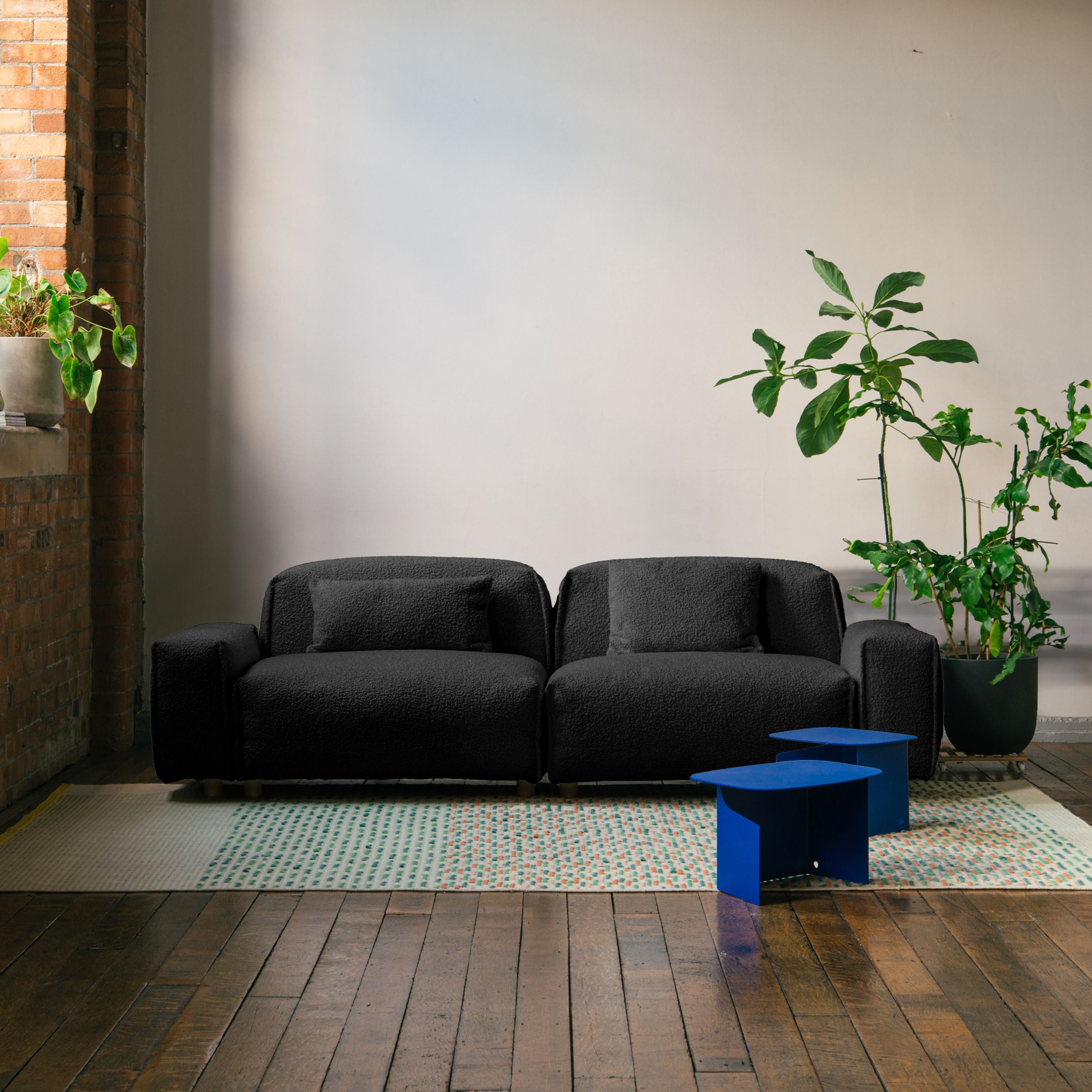 Float 3 Seater Sofa | Black Boucle