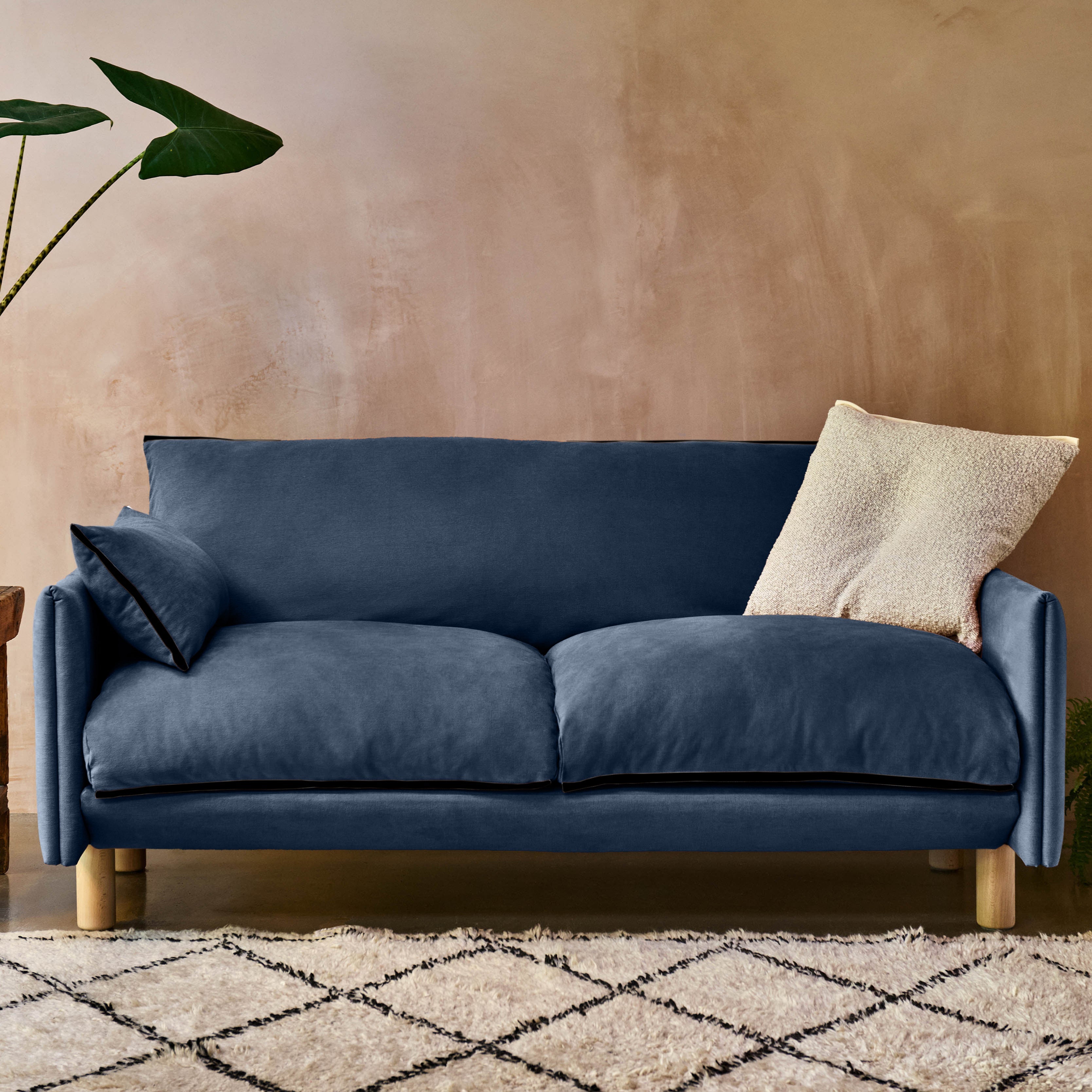 Cozy 2 Seater Sofa | Navy Cotton
