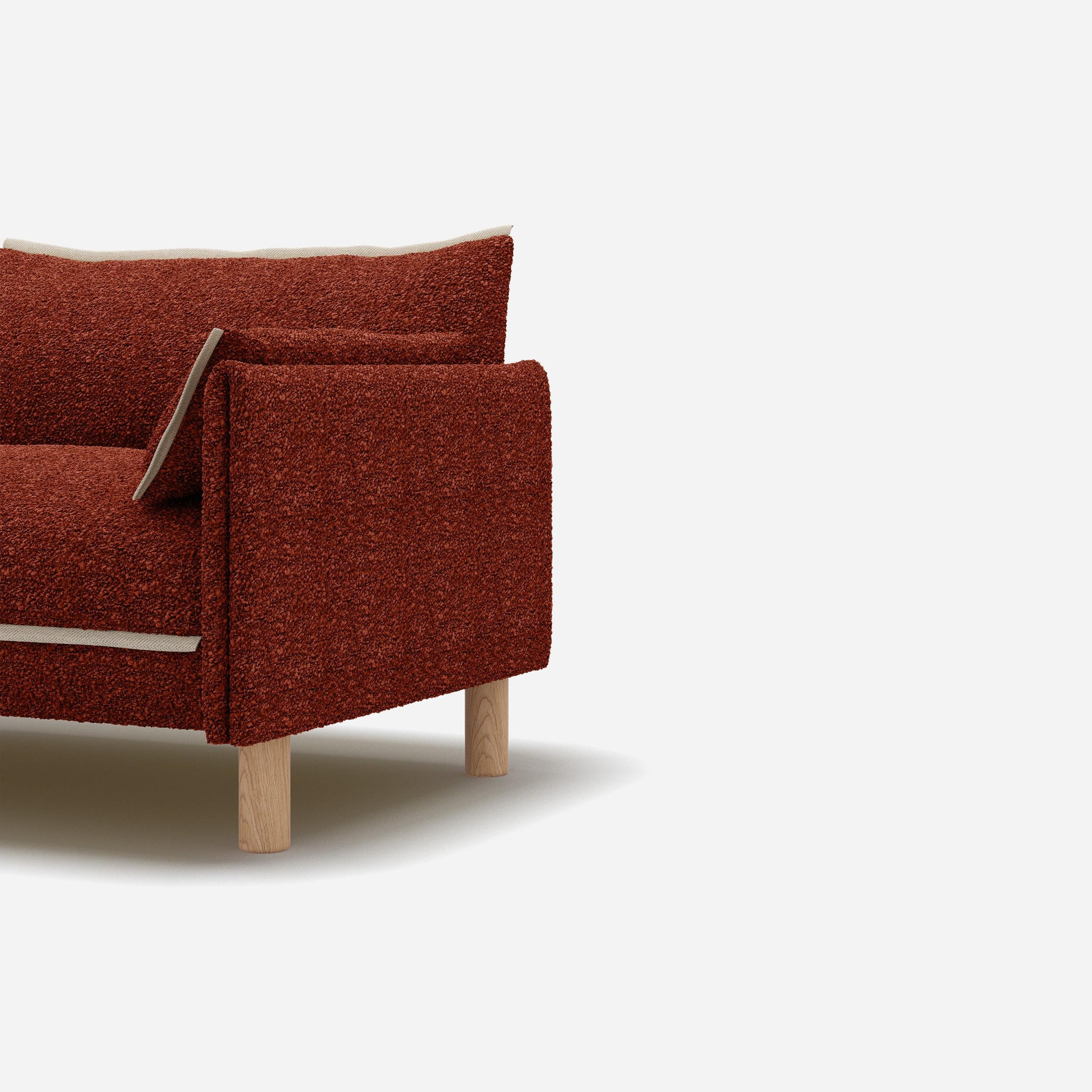 Cozy 3 Seater RH Chaise Sofa | Brick Boucle