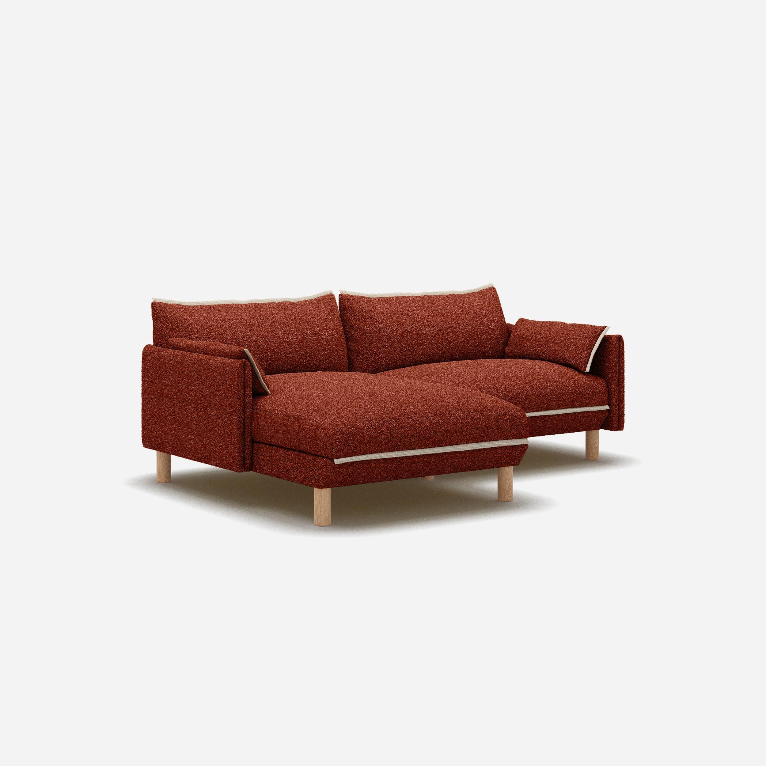 Cozy 3 Seater LH Chaise Sofa | Brick Boucle