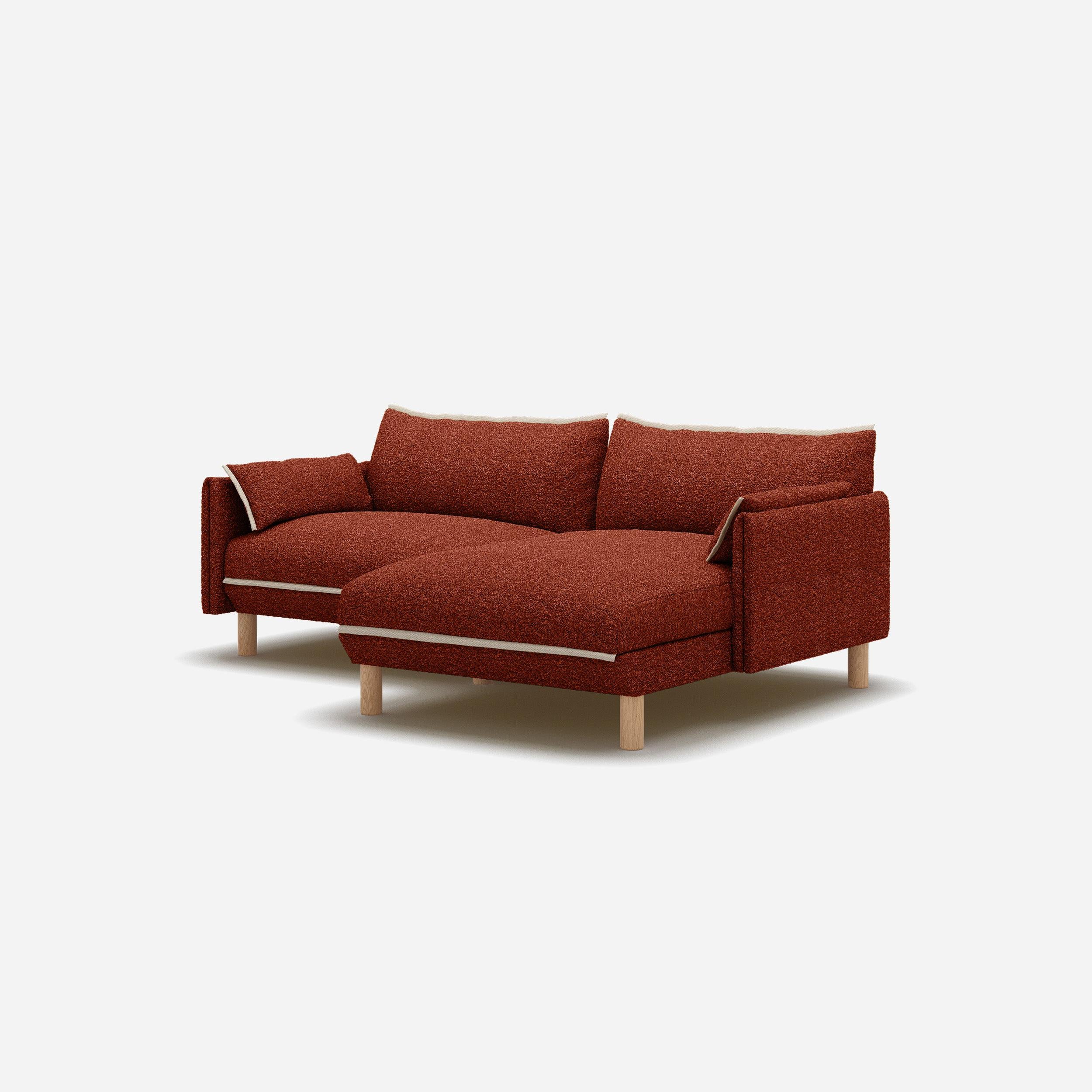 Cozy 3 Seater RH Chaise Sofa | Brick Boucle