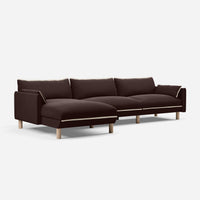 Cozy 5 Seater LH Chaise Sofa | Dark Brown Velvet