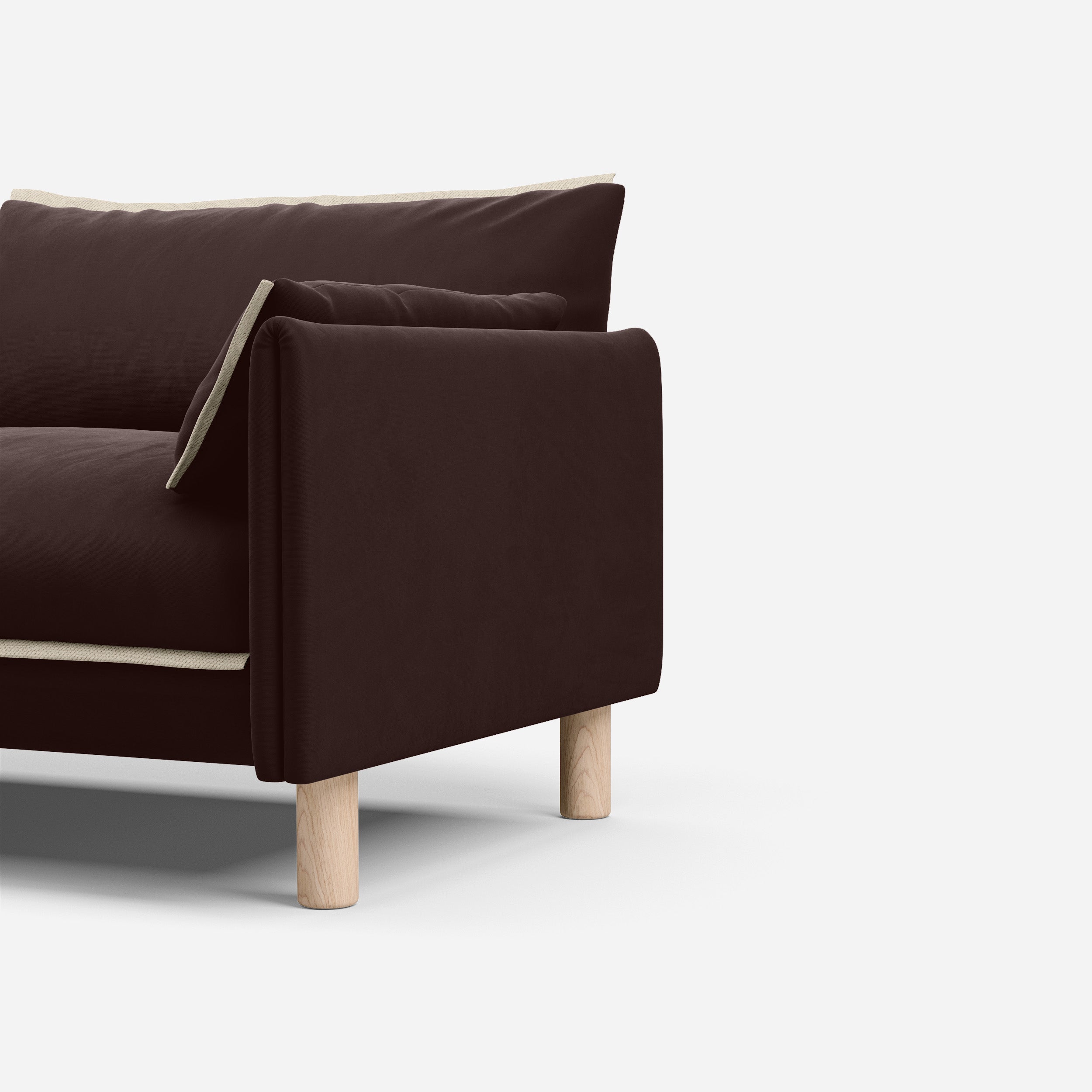 Cozy 4 Seater LH Chaise Sofa | Dark Brown Velvet