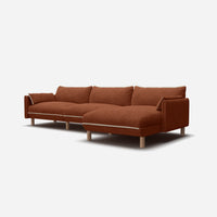 Cozy 5 Seater RH Chaise Sofa | Brick Boucle II