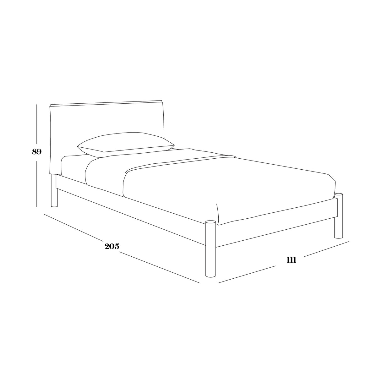 Cozmo Sofas - Cozy Bed - Single - Tan Vegan Leather Frame - Cream Fleece Headboard - Natural Legs - Lifestyle detail