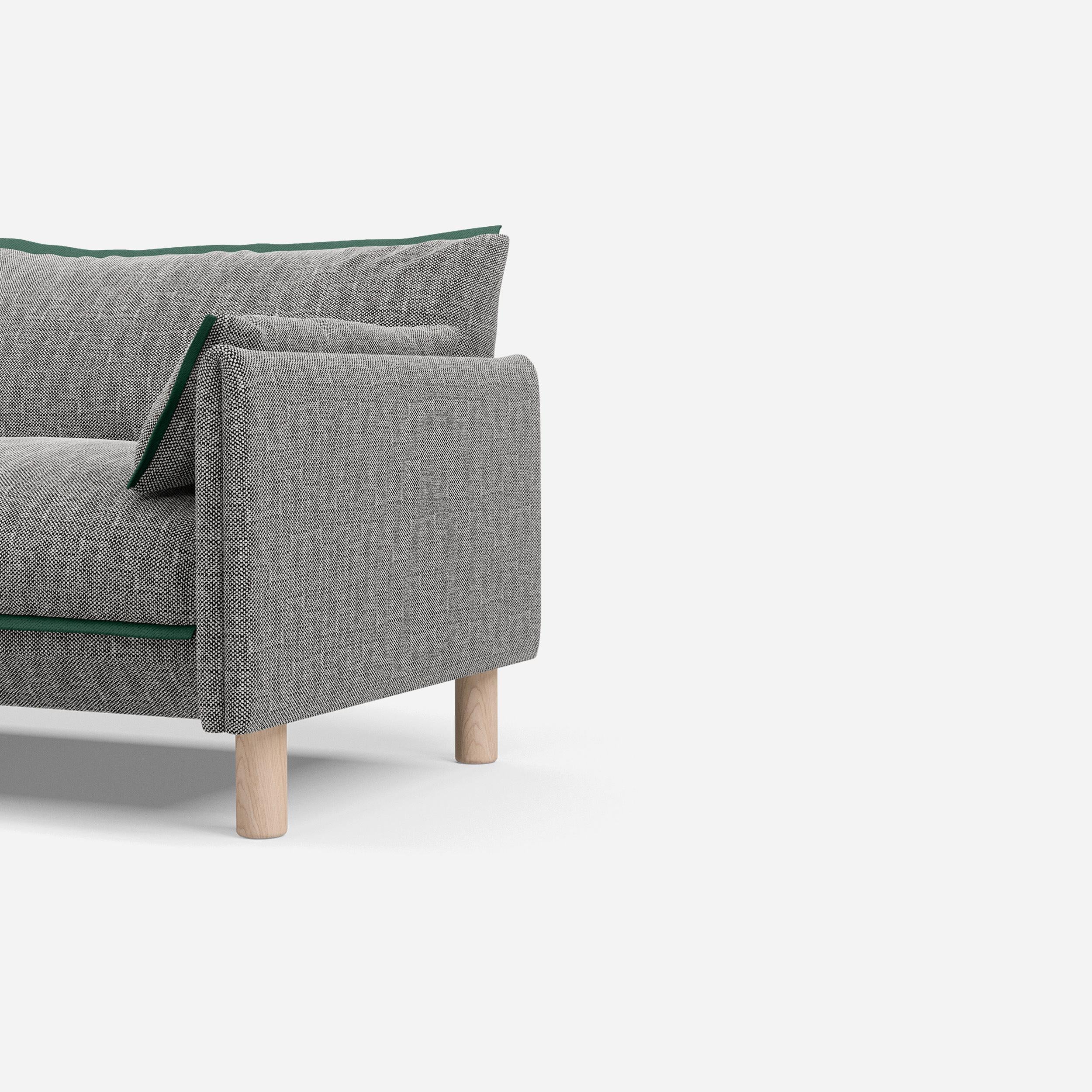 @ Salt & Pepper Textured Weave Jacket | Green Trim