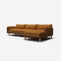 Cozy 5 Seater RH Chaise Sofa | Mustard Boucle II