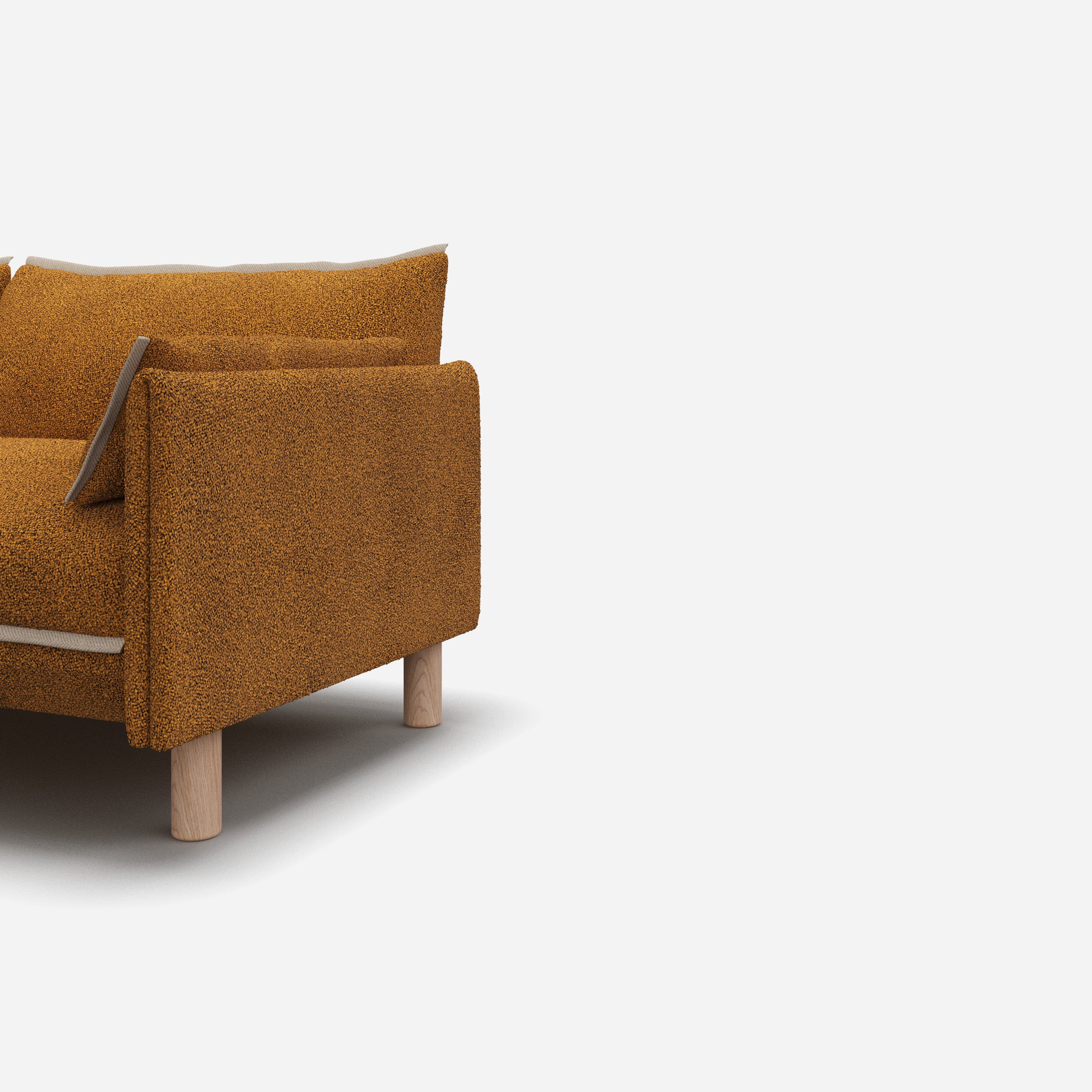 Cozy 3 Seater LH Chaise Sofa | Mustard Boucle II