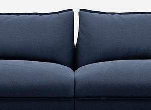 3 Seater Chaise Corner Right Hand Sofa | Cotton Navy - Cozmo @ Navy Cotton Jacket | Dark Blue Trim