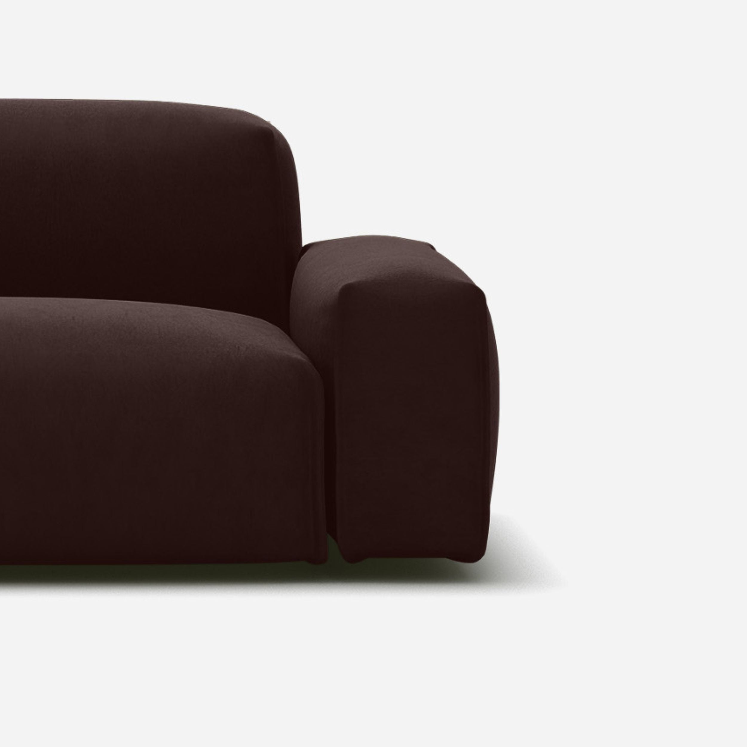 Float 4 Seater RH Chaise Sofa | Dark Brown Velvet