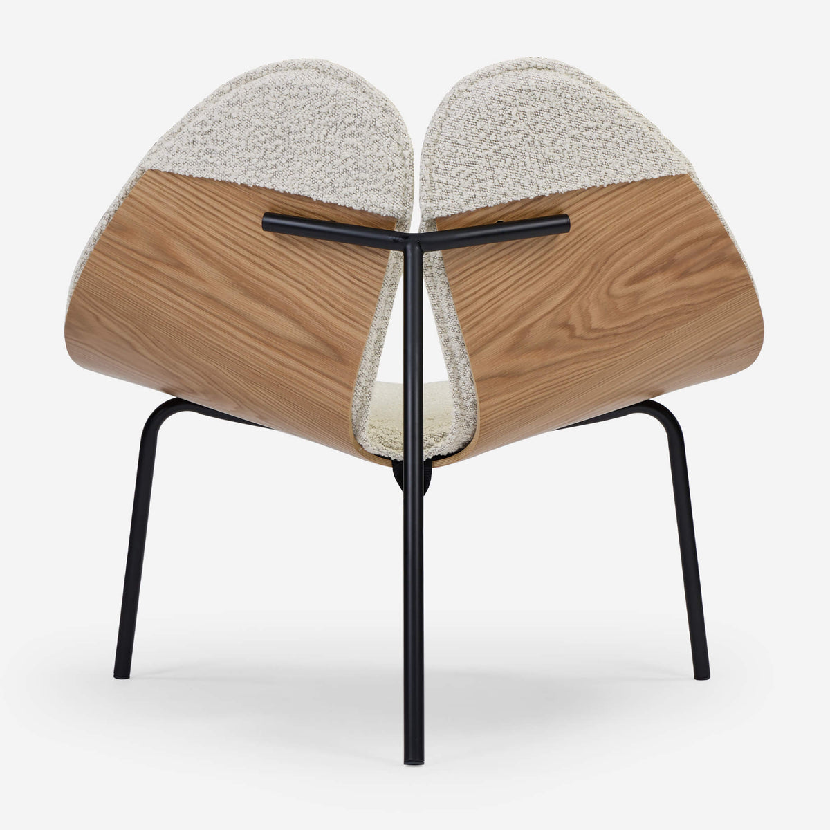 Cozmo Sofas - Gingko Oak Chair - Ecru Boucle - Side angle view