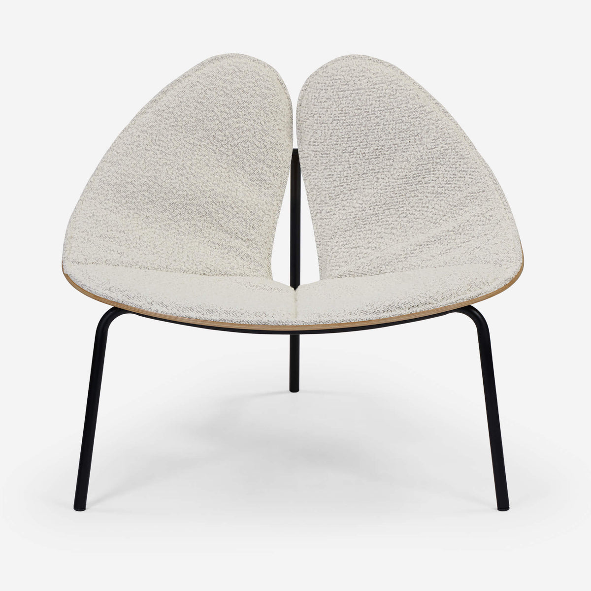 Cozmo Sofas - Gingko Oak Chair - Ecru Boucle - Front view