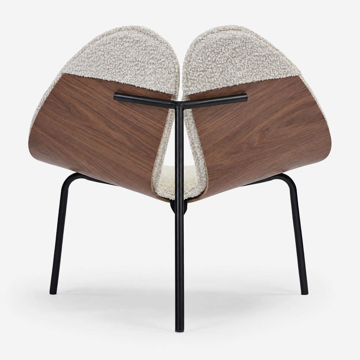 Cozmo Sofas - Gingko Walnut Chair - Ecru Boucle - Side angle view