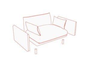 Cozmo modular sofa exploded 