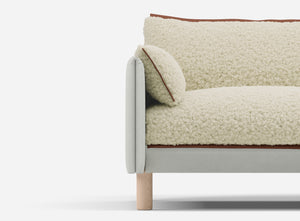 5 Seater Sofa | Cotton Natural - Cozmo @ Cream Fleece Jacket | Brick Trim