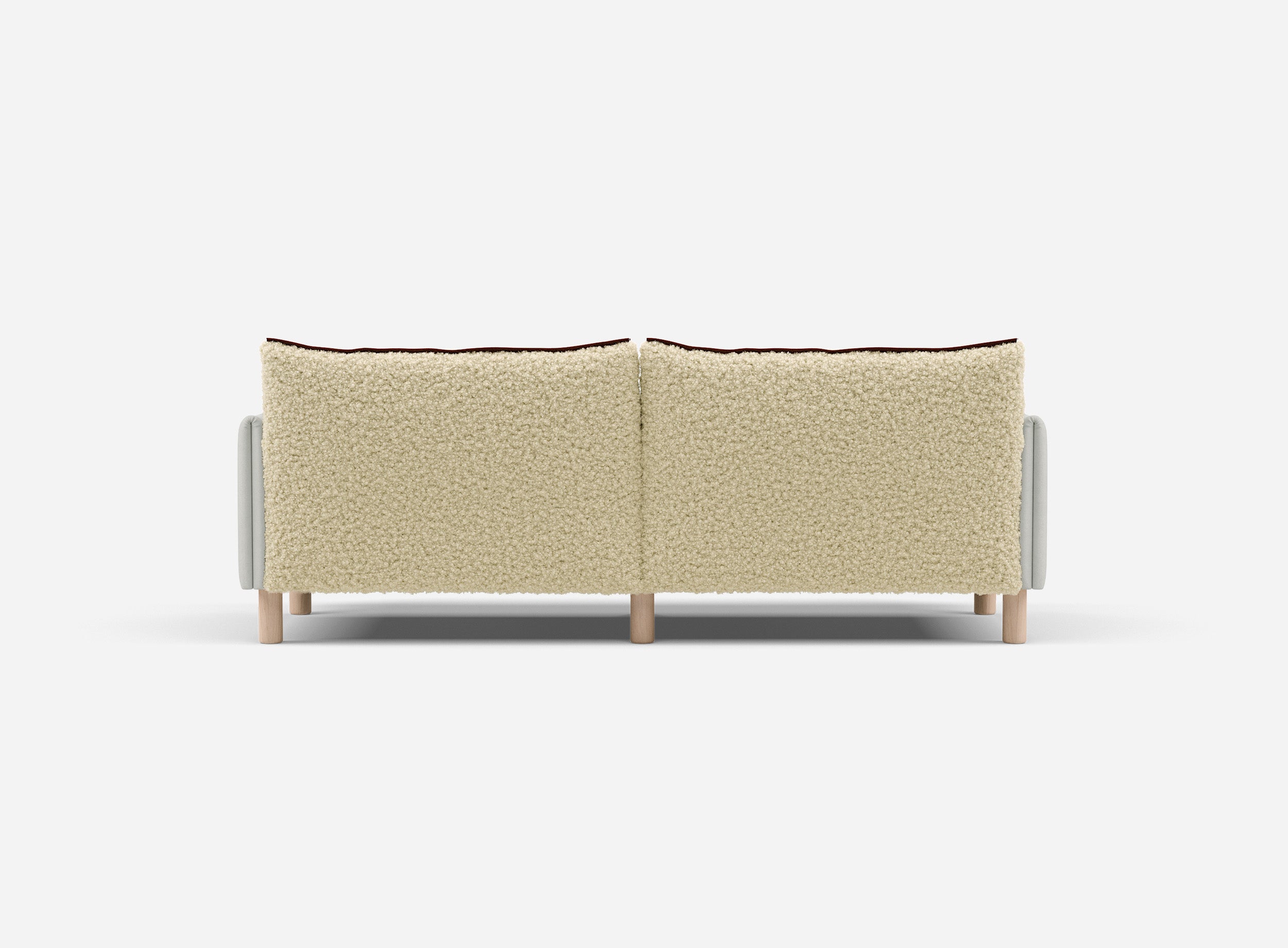 3 Seater Chaise Corner Left Hand Sofa | Cotton Natural - Cozmo @ Cream Fleece Jacket | Brick Trim
