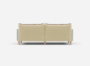 3 Seater Chaise Corner Left Hand Sofa | Cotton Natural - Cozmo @ Cream Fleece Jacket | Brick Trim