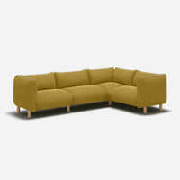 Pillow Large RH Facing Corner Sofa | Mustard Velvet