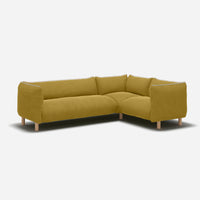 Pillow Medium RH Facing Corner Sofa | Mustard Velvet