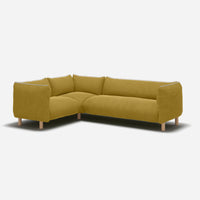 Pillow Medium LH Facing Corner Sofa | Mustard Velvet