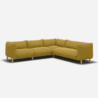 Pillow Extra Large RH Facing Corner Sofa | Mustard Velvet