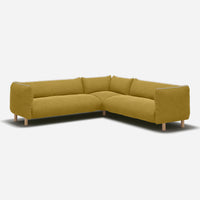 Pillow Large Even-Sided Corner Sofa | Mustard Velvet