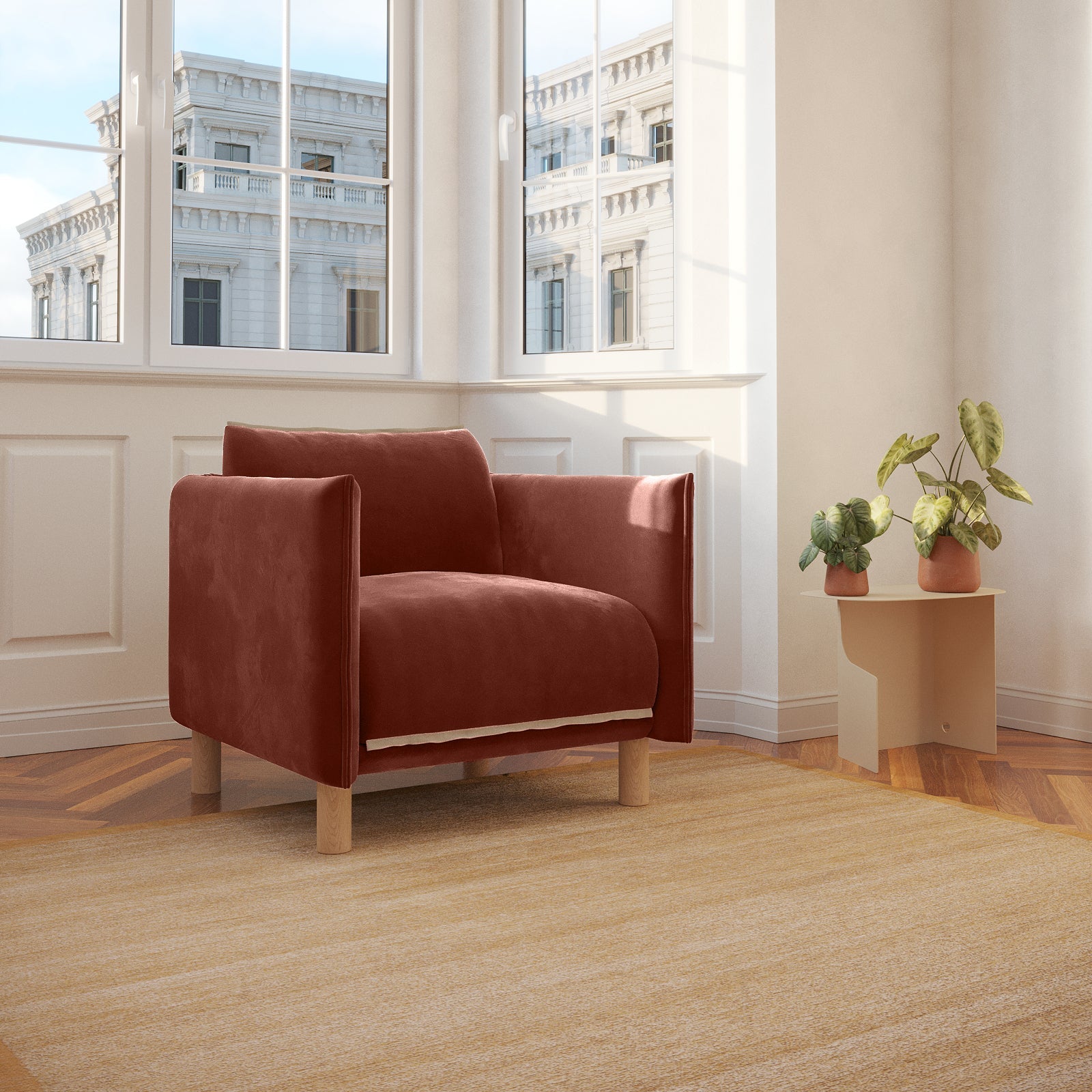 Cozy Armchair | Rust Velvet