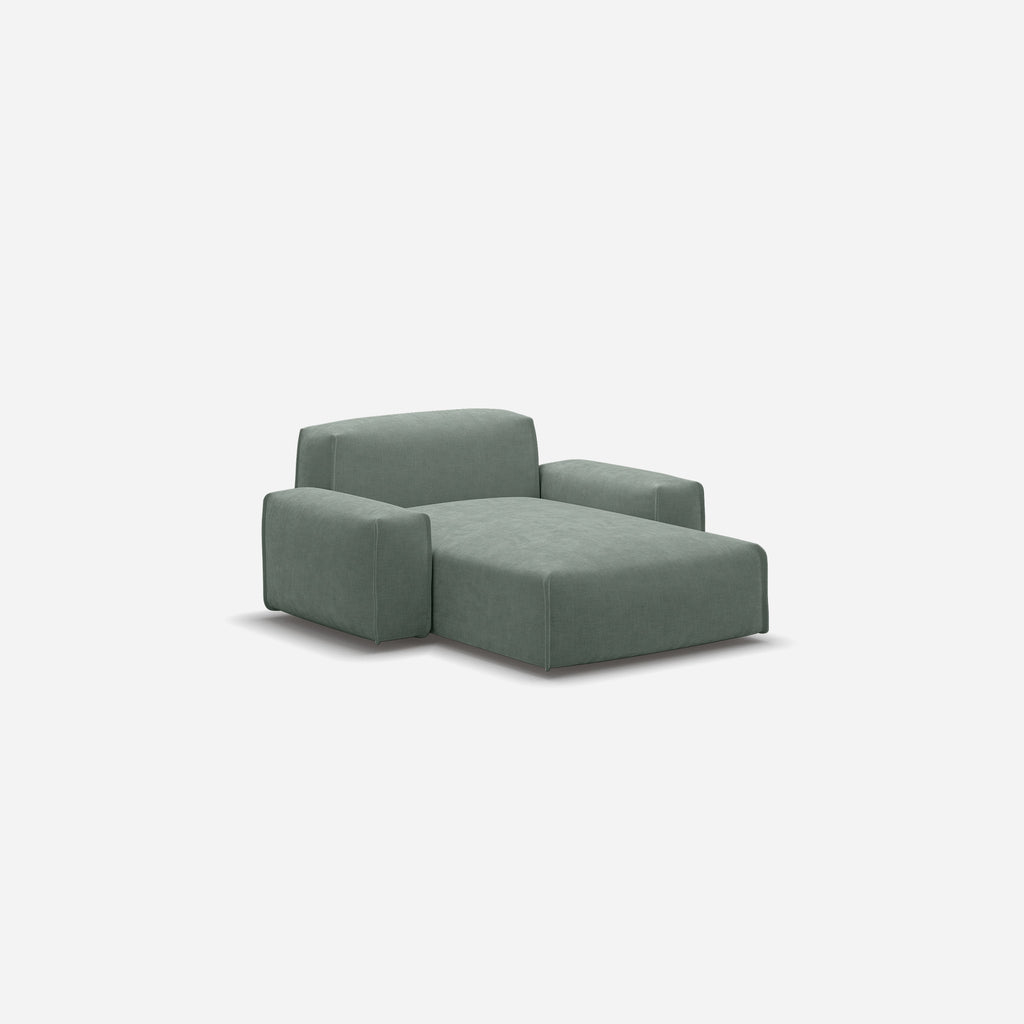 Float 1.5 Seater Chaise Sofa Sage Cotton Trim