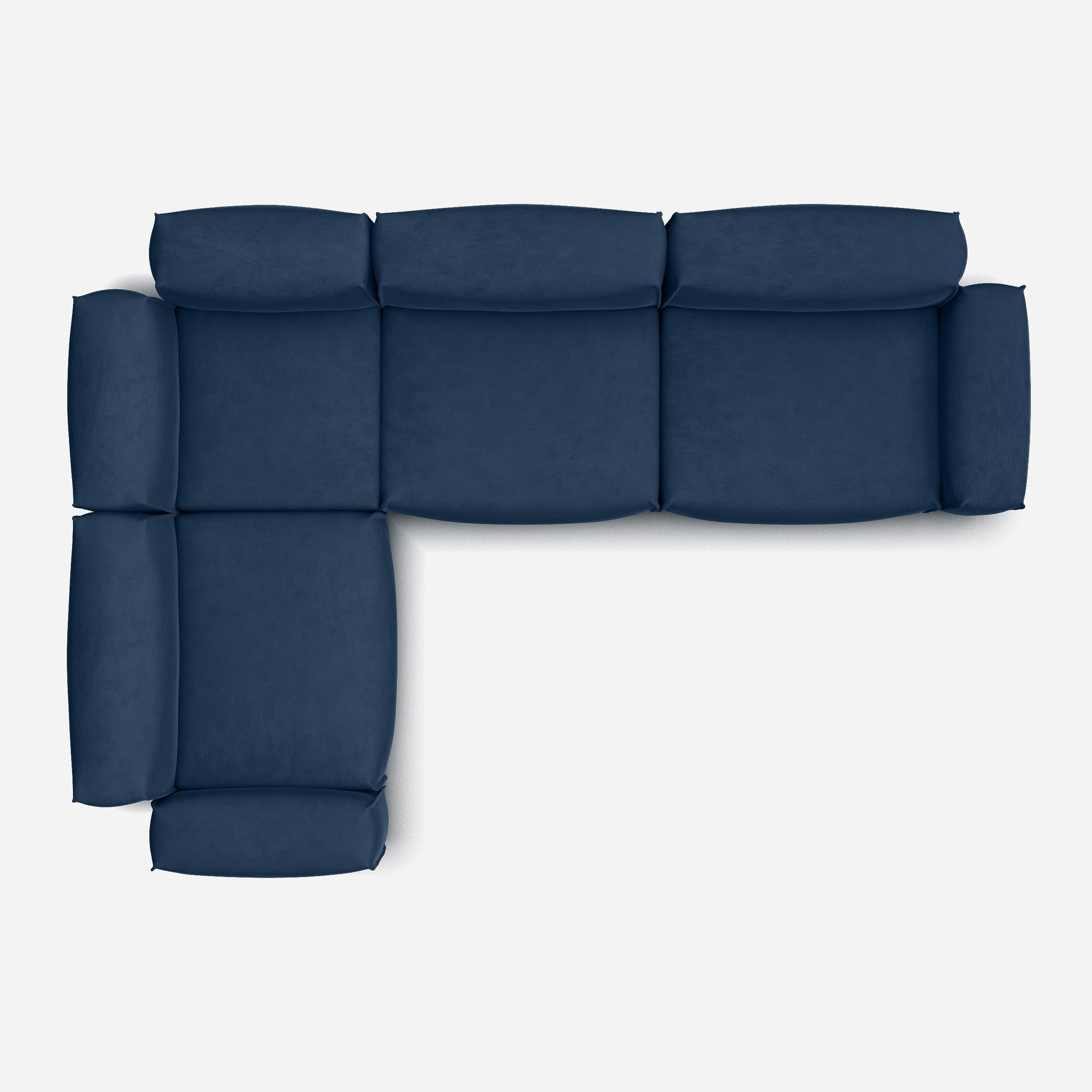 Float Large LH Facing Corner Sofa | Midnight Blue Velvet