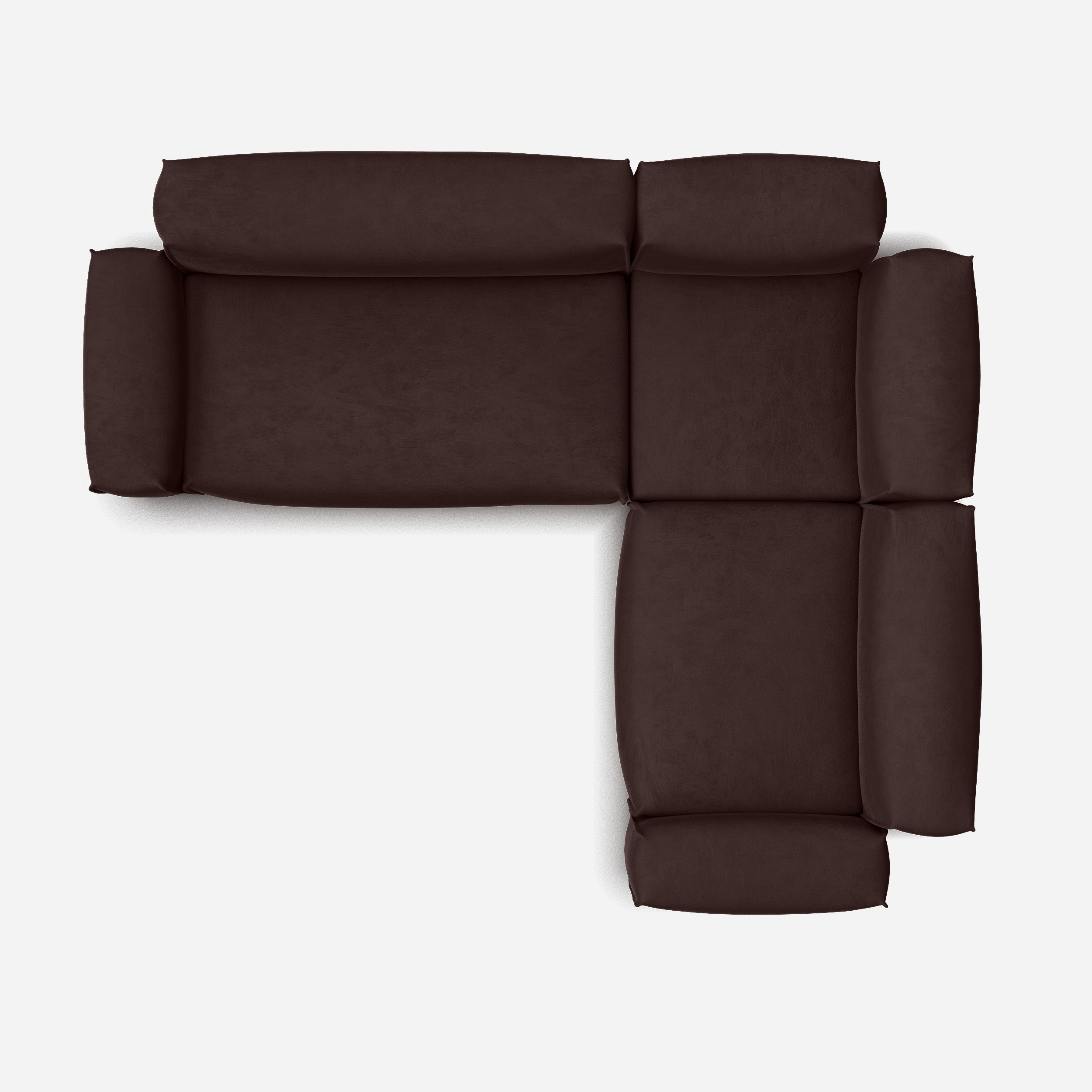 Float Medium RH Facing Corner Sofa | Dark Brown Velvet