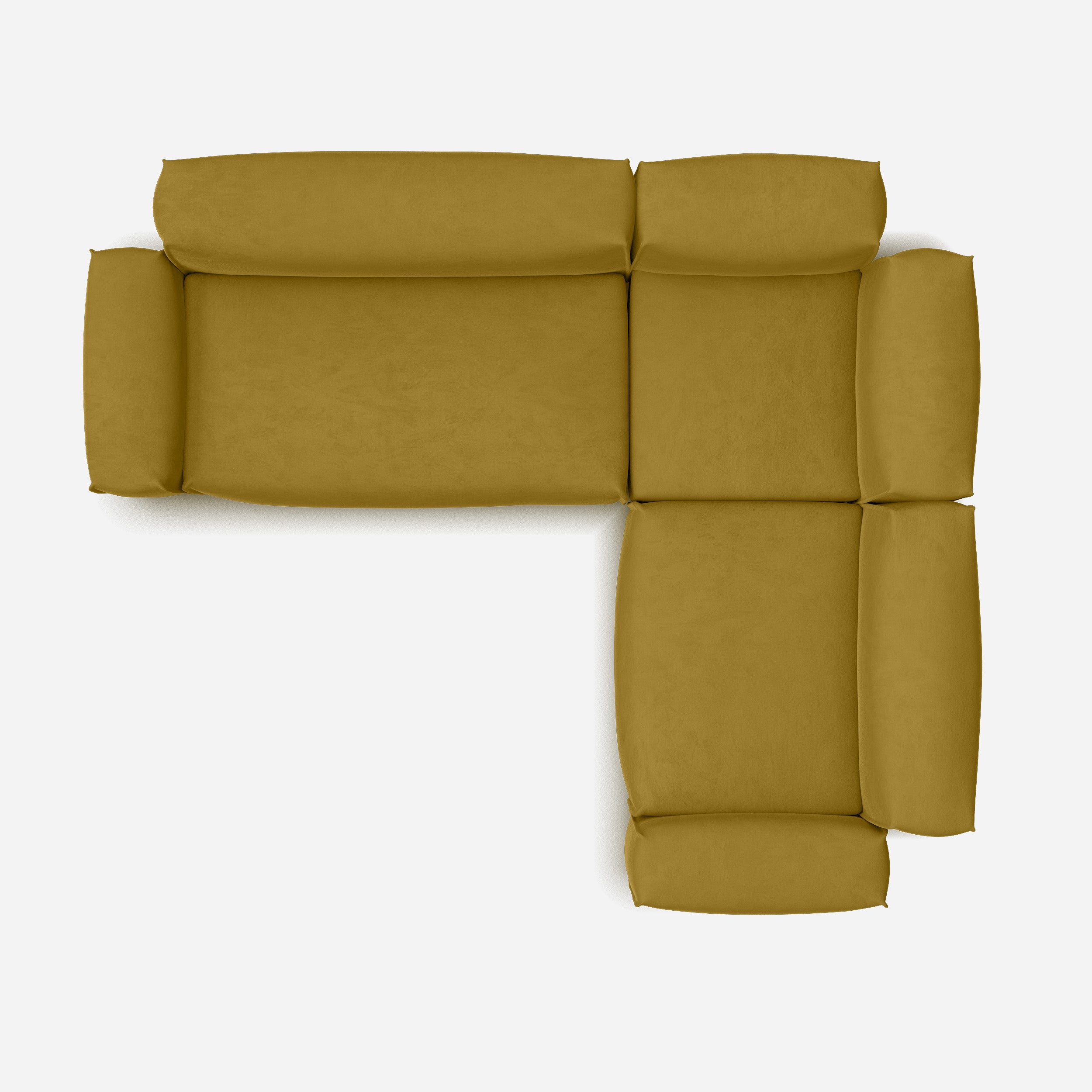 Float Medium RH Facing Corner Sofa | Mustard Velvet