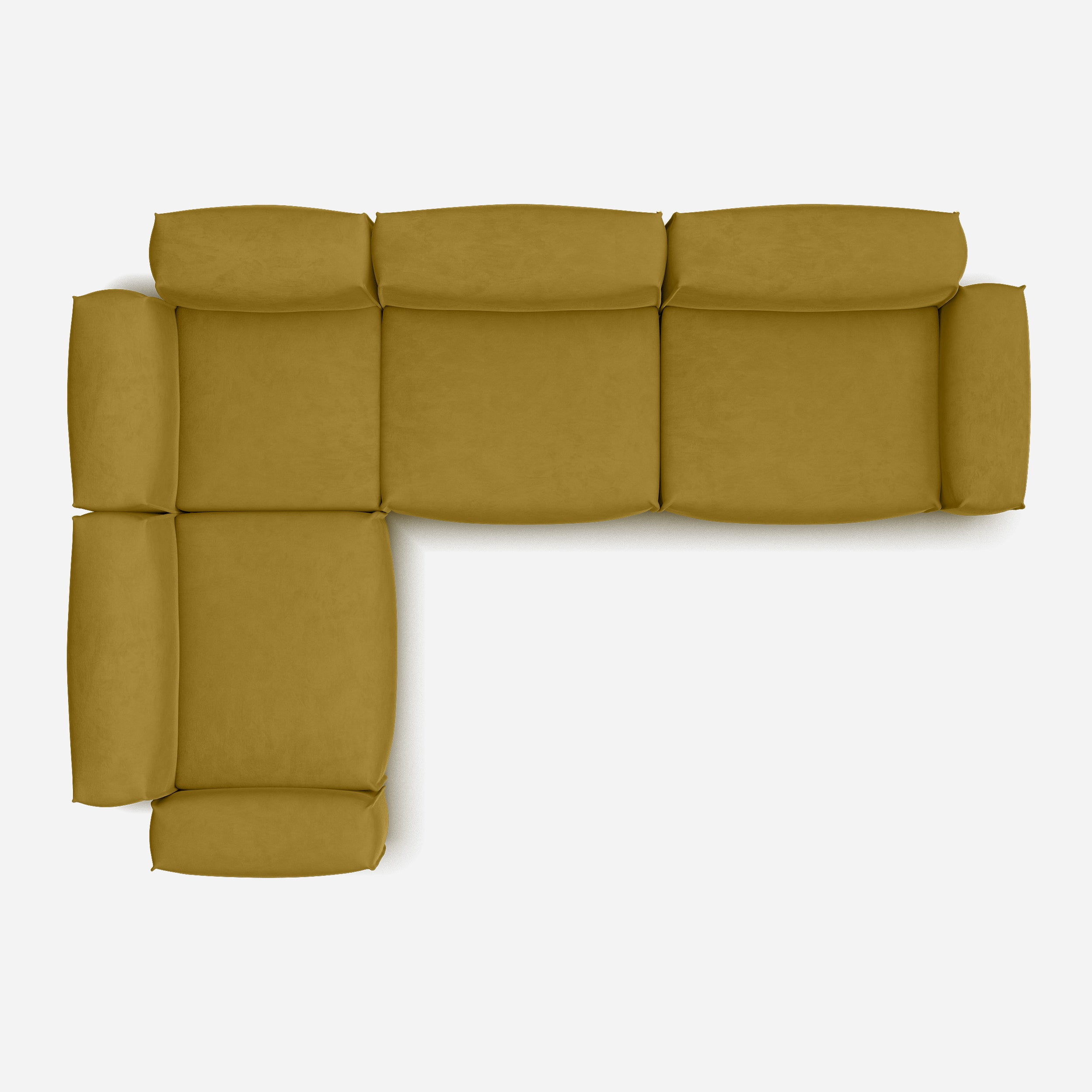 Float Large LH Facing Corner Sofa | Mustard Velvet