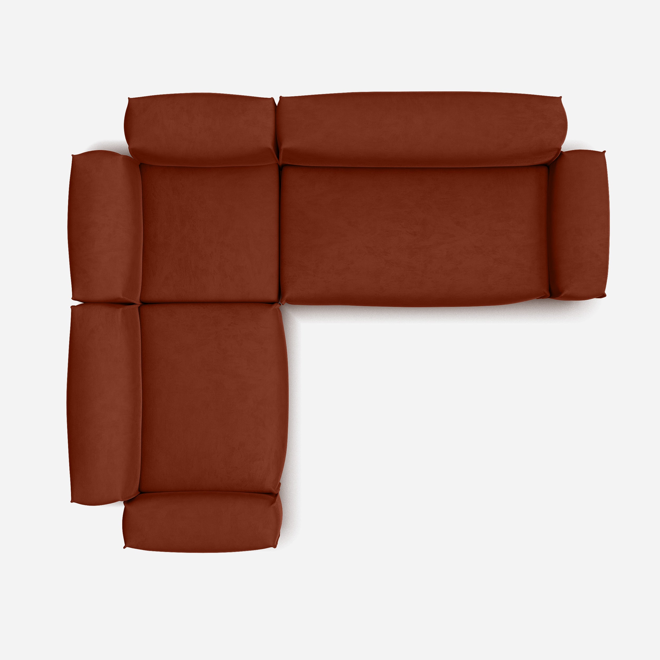Float Medium LH Facing Corner Sofa | Rust Velvet