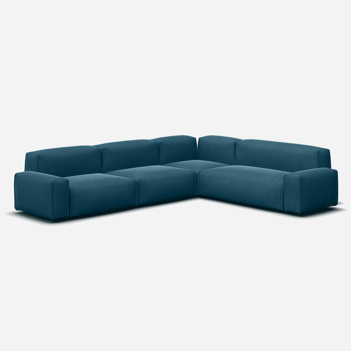 Float Extra Large RH Facing Corner Sofa | Teal Velvet| Black Legs | Cozmo