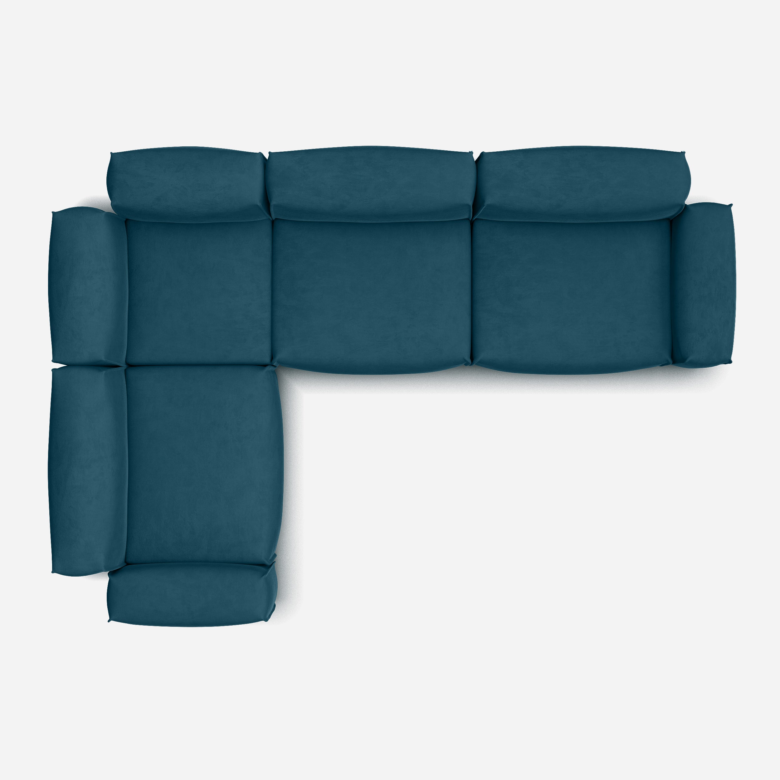 Float Large LH Facing Corner Sofa | Teal Velvet