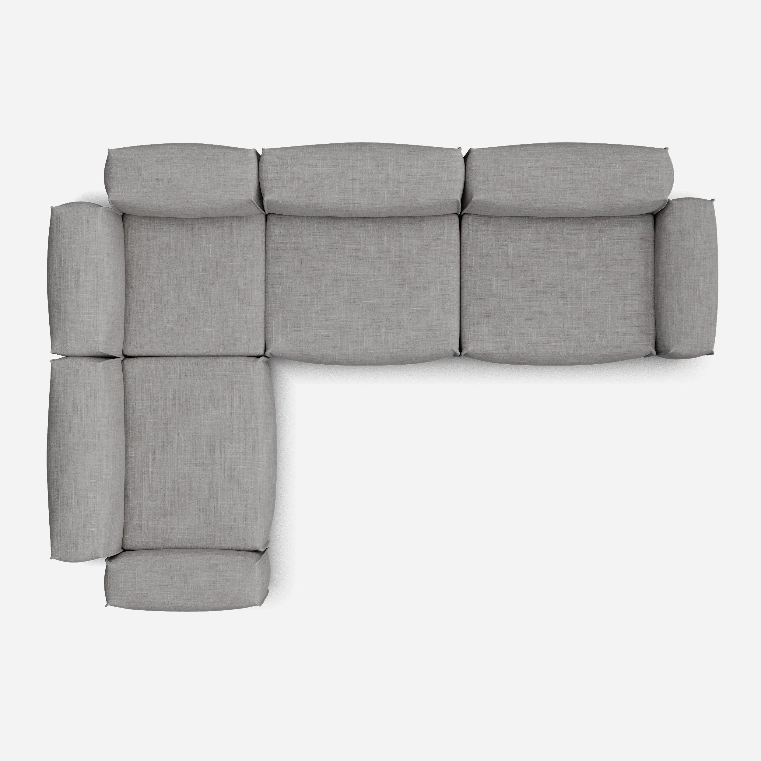 Float Large LH Facing Corner Sofa | Light Grey Weave