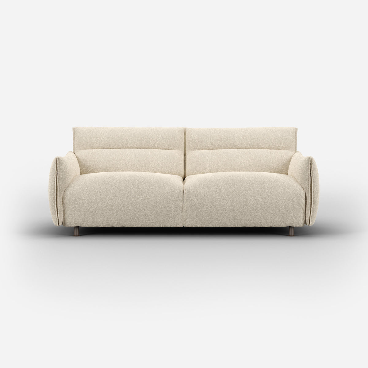 Hug 3 Seater Sofa (regular) | Ecru Boucle| Black Coffee Legs | Cozmo