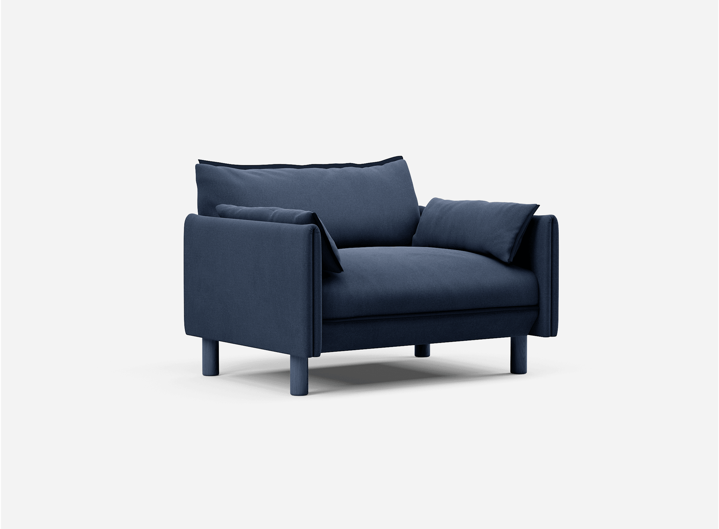 1.5 Seater Sofa | Cotton Navy  - Cozmo @ Navy Cotton Jacket | Dark Blue Trim