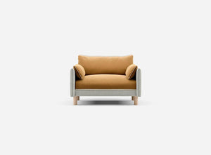 1.5 Seater Sofa | Weave Ecru - Cozmo @ Ochre Cotton Jacket | Natural Trim