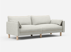3 Seater Sofa | Weave Ecru / Fleece Cream - Cozmo @ Ecru Weave Jacket | Natural Trim